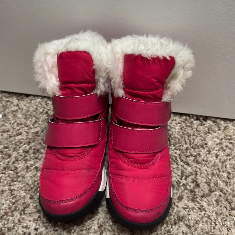 Sorel Pink and White Kids Winter Boots